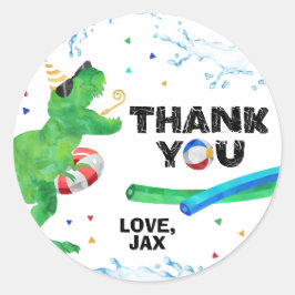 Dinosaurus Zwembadfeest Dankjewel Sticker