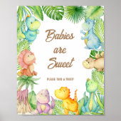 Dinosaurusbaby's zijn Schattig Poster (Voorkant)