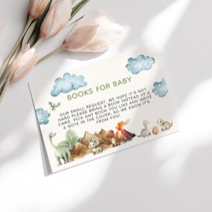 Dinosaurusboeken voor Baby Baby shower Informatiekaartje