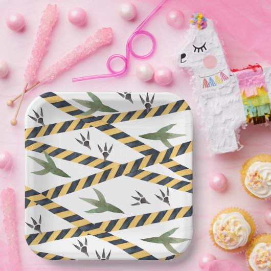 Dinosaurusbouwpapier Borden Papieren Bordje (Feest)