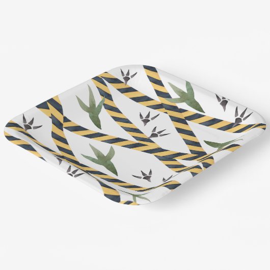 Dinosaurusbouwpapier Borden Papieren Bordje (Gebogen)