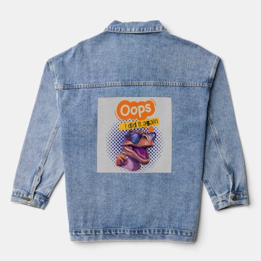 dinosauruscitaat denim jacket (Achterkant)