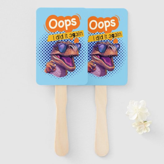 dinosauruscitaat handwaaier (Voorkant en achterkant)