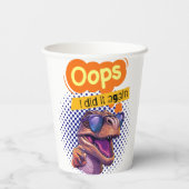 dinosauruscitaat papieren bekers (Achterkant)