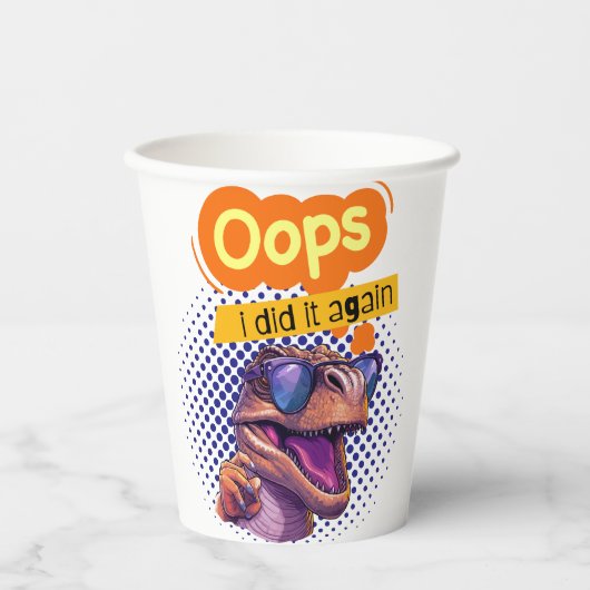 dinosauruscitaat papieren bekers (Voorkant)