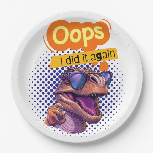 dinosauruscitaat papieren bordje (Voorkant)