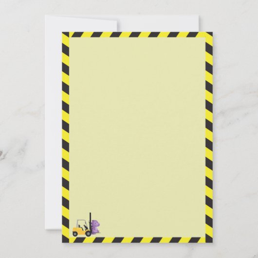 Dinosaurusconstructie 2e verjaardagsfeestje kaart (Achterkant)