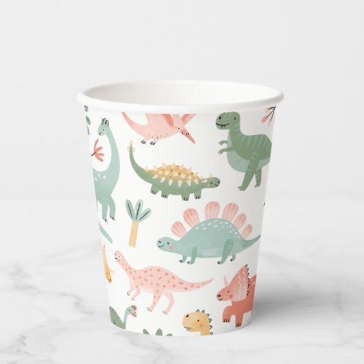 Dinosaurusdocument koppen papieren bekers (Voorkant)