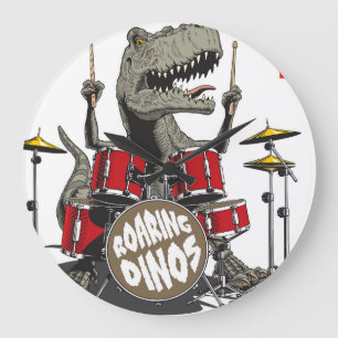 Dinosaurusdrums die  illustratie spelen grote klok