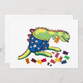 dinosaurusfeest bedankt kaart (Voorkant / Achterkant)