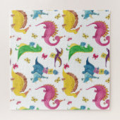 Dinosaurusfeest: waterverf. legpuzzel (Horizontaal)