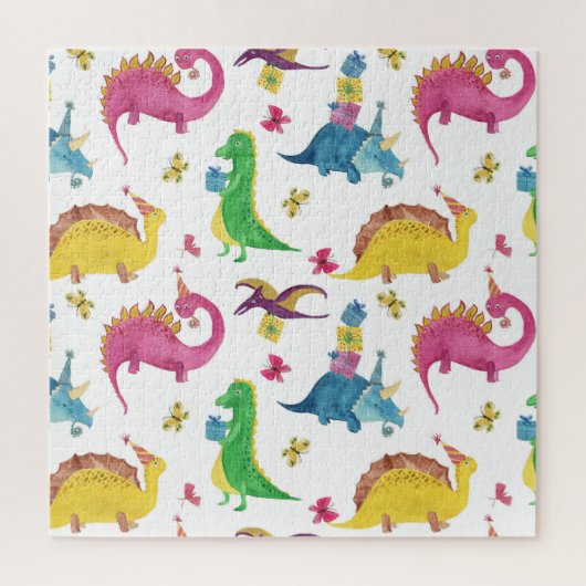 Dinosaurusfeest: waterverf. legpuzzel (Verticaal)