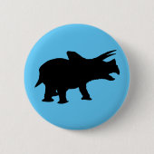 Dinosaurusfeestje Blauw Ronde Button 5,7 Cm (Voorkant)