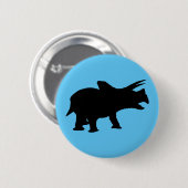 Dinosaurusfeestje Blauw Ronde Button 5,7 Cm (Voorkant /achterkant)