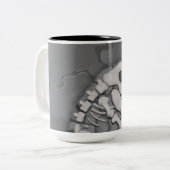 Dinosaurusfossiel Tweekleurige Koffiemok (Voorkant links)