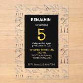 Dinosaurusfossielen Patroon Kinderen Verjaardagsui Acryl Uitnodigingen (Voorkant)