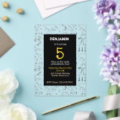 Dinosaurusfossielen Patroon Kinderen Verjaardagsui Acryl Uitnodigingen (Insitu (Huwelijk))