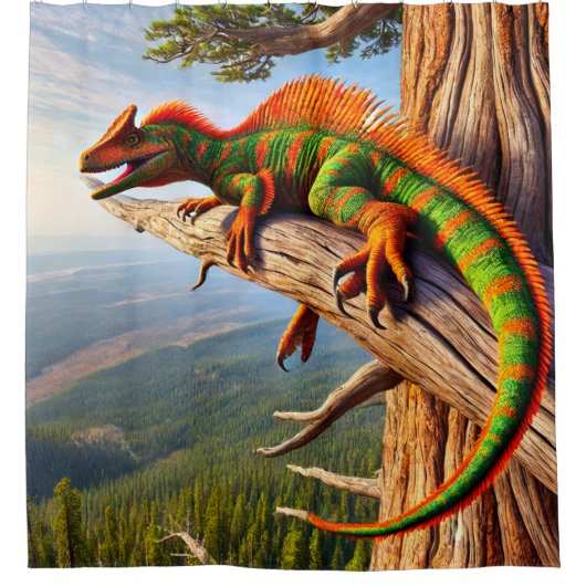 dinosaurushagedis douchegordijn (Voorkant)