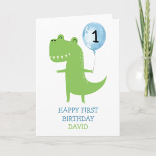 Dinosaurusjongen eerste verjaardag ballon Kinder S Kaart