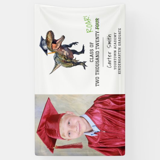 Dinosaurusklasse van 2024 Kinder Afstuderen Foto W Spandoek (Verticaal)