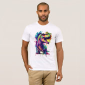 dinosauruskunst | Kleuren van Cool Dinosaur T-shirt (Voorkant volledig)