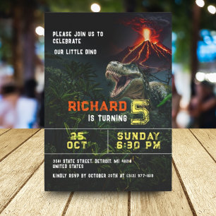 Dinosaurusliefhebber kinderen aanpasbaar verjaarda kaart