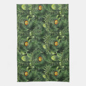 Dinosaurusogen groene planten oeroude wezens kunst theedoek (Verticaal)