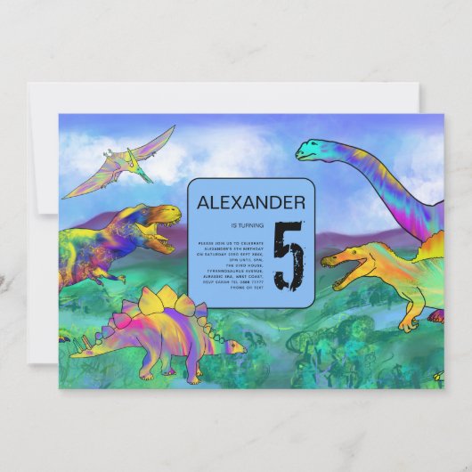 dinosauruspartij kaart (Voorkant)