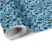 Dinosauruspatroon 01 b. LBlue BG Cadeaupapier (Rol Hoek)