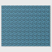 Dinosauruspatroon 01 b. LBlue BG Cadeaupapier (Vlak)