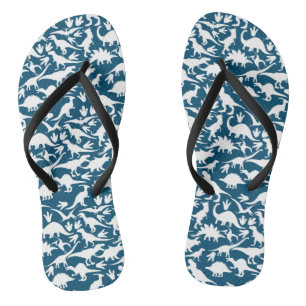 Dinosauruspatroon 01 w. DBlue BG Teenslippers
