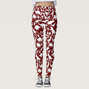 Dinosauruspatroon 01 w. DRed BG Leggings