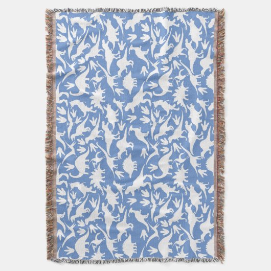 Dinosauruspatroon 01 w. LBlue BG Deken (Voorkant Verticaal)