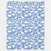 Dinosauruspatroon 01 w. LBlue BG Fleece Deken (Voorkant)