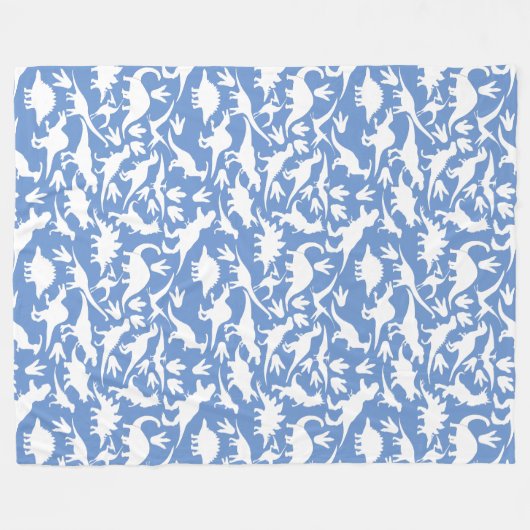 Dinosauruspatroon 01 w. LBlue BG Fleece Deken (Voorkant (Horizontaal))