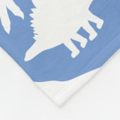 Dinosauruspatroon 01 w. LBlue BG Fleece Deken (Hoek)