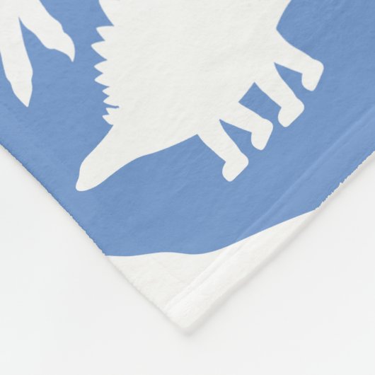 Dinosauruspatroon 01 w. LBlue BG Fleece Deken (Hoek)