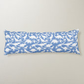 Dinosauruspatroon 01 w. LBlue BG Lichaamskussen (Achterkant)