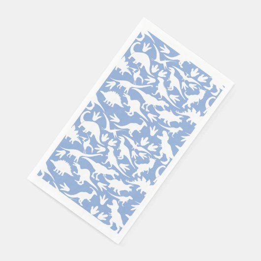 Dinosauruspatroon 01 w. LBlue BG Servet (Hoek)