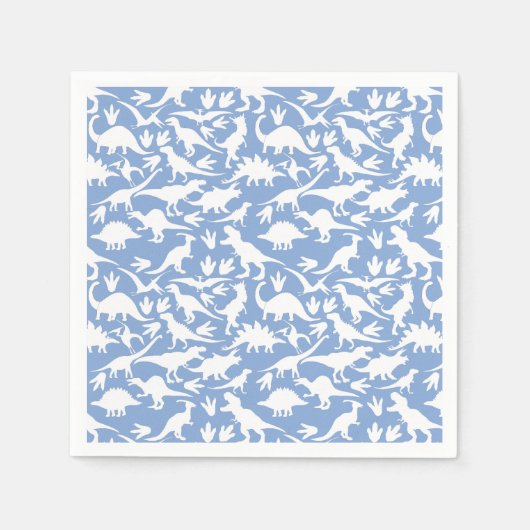 Dinosauruspatroon 01 w. LBlue BG Servet (Voorkant)