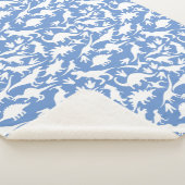 Dinosauruspatroon 01 w. LBlue BG Sherpa Deken (3/4)