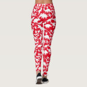 Dinosauruspatroon 01 w. Rood BG Leggings (Achterkant)
