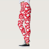 Dinosauruspatroon 01 w. Rood BG Leggings (Links)