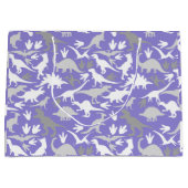 Dinosauruspatroon 01A LPurple BG Groot Cadeauzakje (Voorkant)