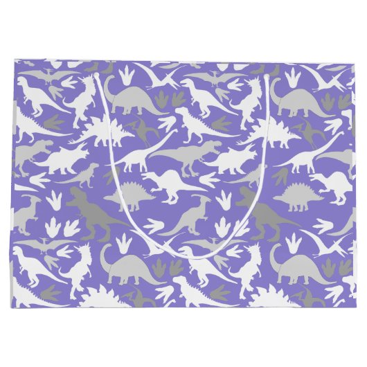 Dinosauruspatroon 01A LPurple BG Groot Cadeauzakje (Achterkant)