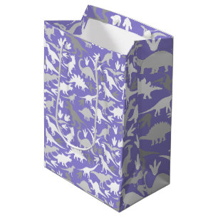 Dinosauruspatroon 01A LPurple BG Medium Cadeauzakje