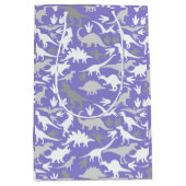 Dinosauruspatroon 01A LPurple BG Medium Cadeauzakje (Voorkant)