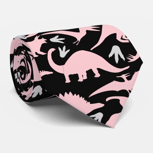 Dinosauruspatroon 05.P. Black BG Stropdas (Opgerold)