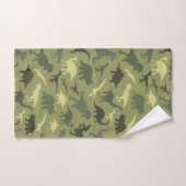 Dinosauruspatroon, dinosaurussilhouet, groene dino bad handdoek (Handdoek)