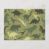 Dinosauruspatroon, dinosaurussilhouet, groene dino briefkaart (Voorkant)